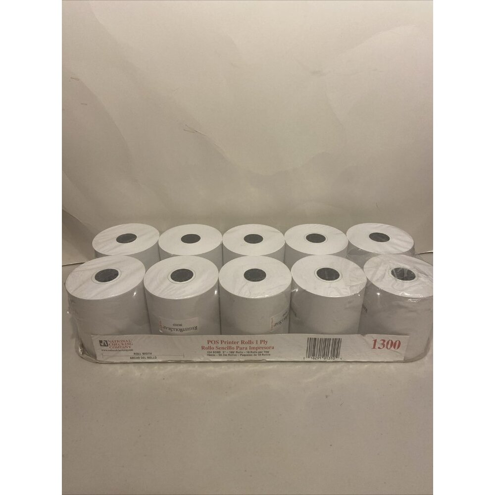 Register Rolls Pi’s Printer Bond 1 Ply  National Checking Co #1300 3 in -165’ 10
